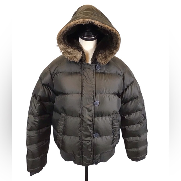 Vintage Ralph Lauren Womens Puffer Jacket Size M Cropped Bomber Down Filled Coat - Picture 1 of 16